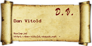 Dan Vitold névjegykártya